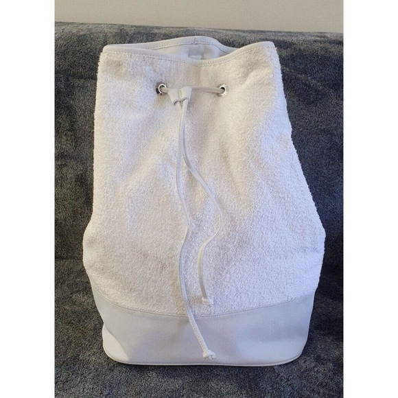 Ralph Lauren One Shoulder Backpack white leather and cotoCasual Unisex Pre-owned - Picture 9 of 13
